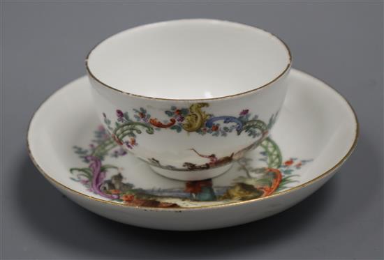 A Meissen tea bowl and saucer, c. 1750 diameter 12cm